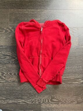 Brandy Melville bright red zip hoodie